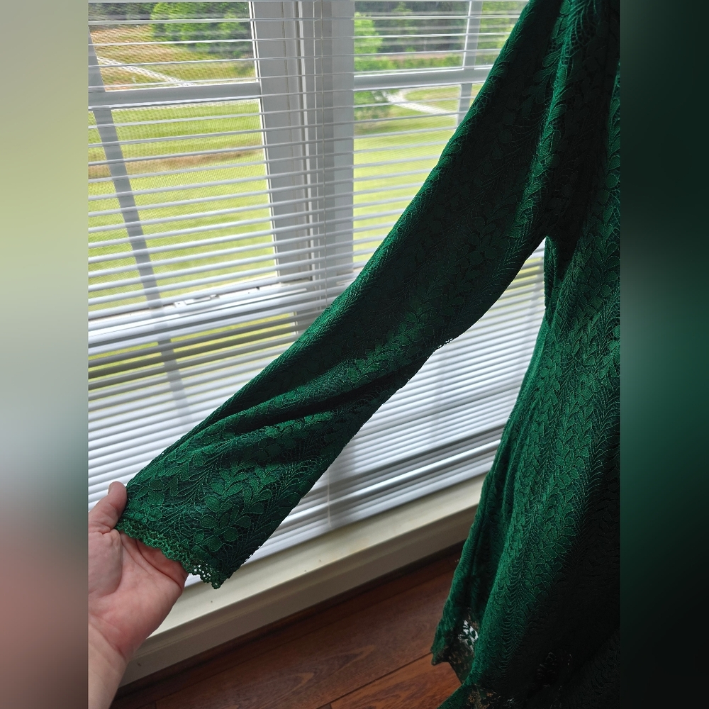 Shein Emerald Lace Maxi Dress - Picture 3 of 5
